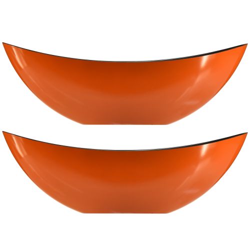 Artikel Modern båtskål i orange – 39 cm – mångsidig för dekoration och plantering – 2 st