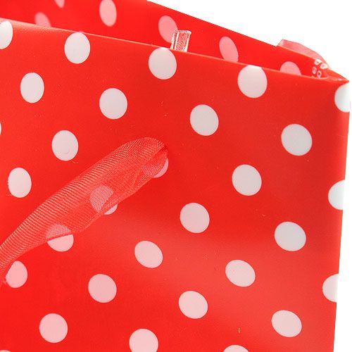 Floristik24 Presentpåse röd, vit 22,5 cm 8st