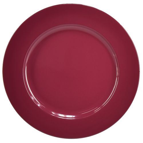 Artikel Mångsidiga mörkröda plasttallrikar – 28 cm, perfekta för dekoration och utomhusbruk – 4 st