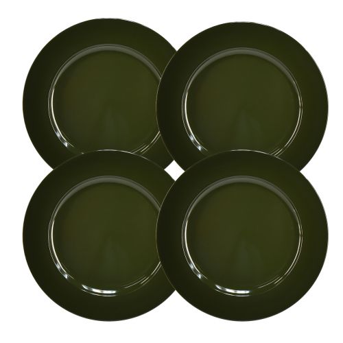 Artikel Elegant mörkgrön plasttallrik 28 cm 4st