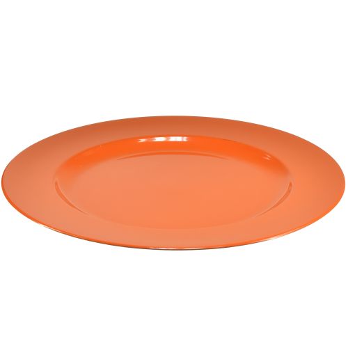 Artikel Orange plasttallrikar – 28 cm – Perfekt för fester och dekoration – 4-pack