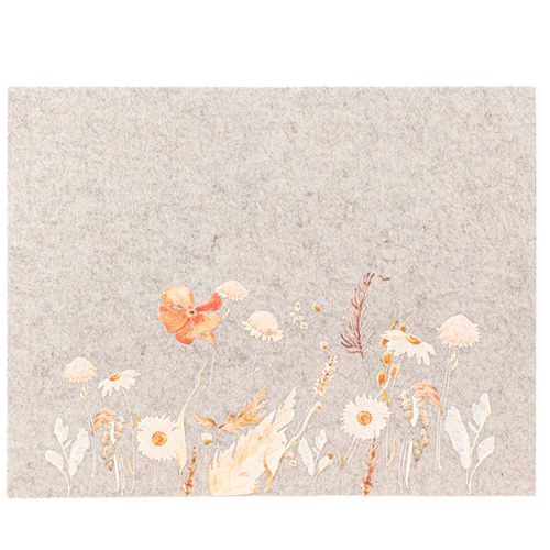Artikel Filtunderlägg med blommotiv – snygga underlägg för naturlig bordsdekoration 45x35cm 2 st.