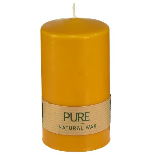 Floristik24 PURE pelarljus gul honung Wenzelljus 130/70mm
