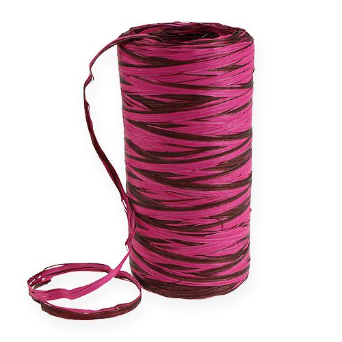 Floristik24 Raffia band bicolor rosa-brun 200m