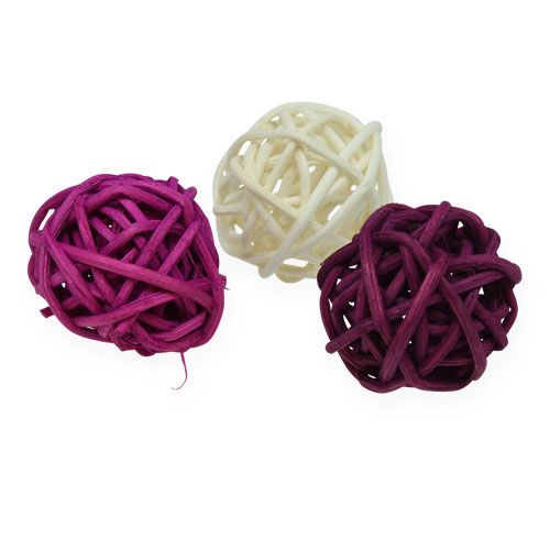 Floristik24 Lataball sortiment 3cm Erika 72 st