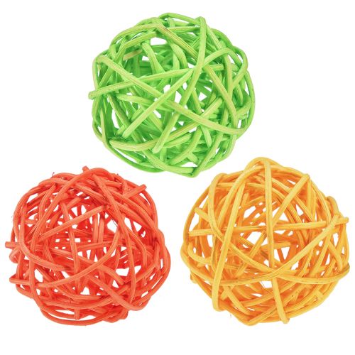 Artikel Rottingkulor bordsdekoration rottinggrön gul orange assorterad Ø5cm 24 st