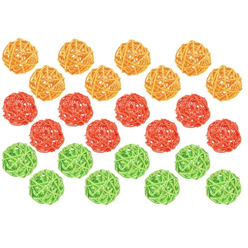 Artikel Rottingkulor bordsdekoration rottinggrön gul orange assorterad Ø5cm 24 st