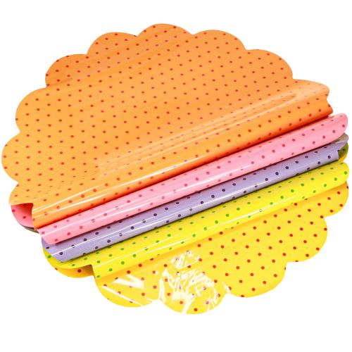 Floristik24 Rondella Dots blommanschett med prickar Ø54cm 100 st