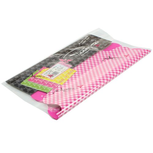 Floristik24 Rondella manschett Vichy Rosa Ø50cm 50st