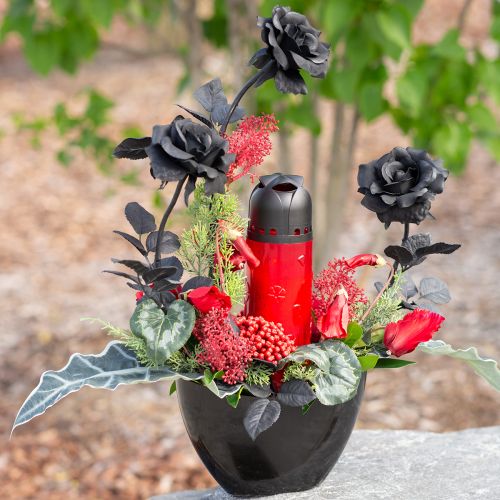 Artikel Rosa silkesblomma svart 63cm