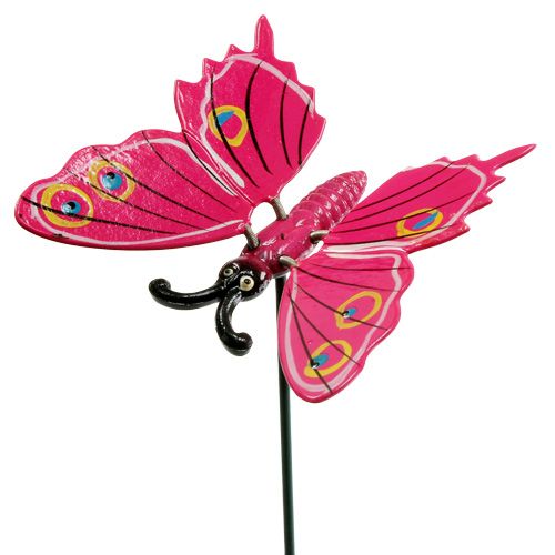 Floristik24 Fjäril på pinne 8cm Rosa