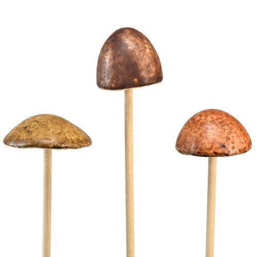 Artikel Rustika keramiska svampar på pinne - stämningsfull höstdekoration 4cm 6 st
