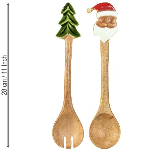 Artikel Salladsbestick i trä för jul, 28 cm, set om 2