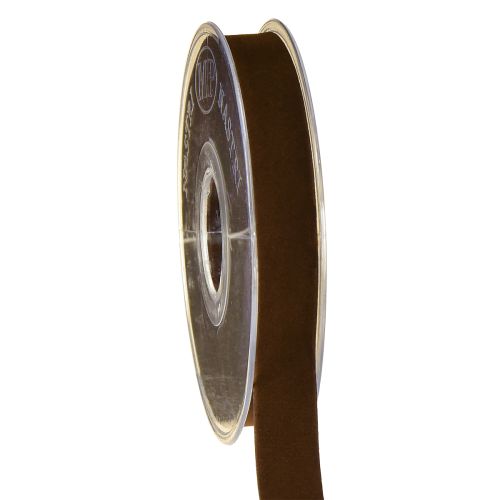 Floristik24 Sammetsband brunt dekorband 15mm 7m