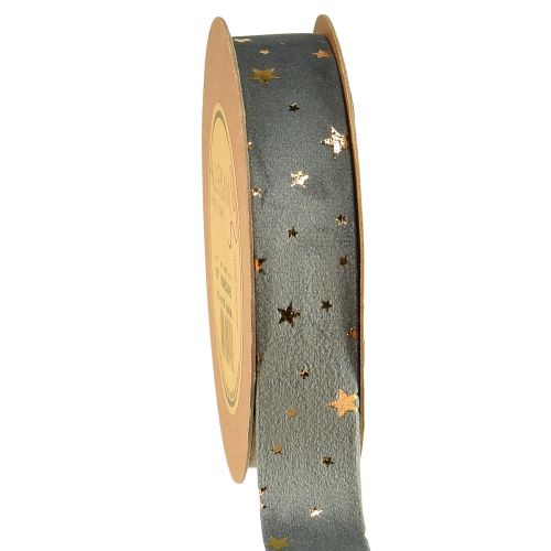 Artikel Sammetsband stjärnband grått guld smyckesband B25mm L8m