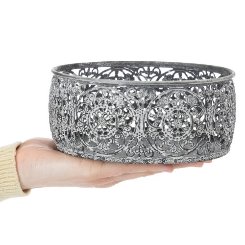 Artikel Dekorativ metallskål, grått och vitt mönster, Ø16/19,5/23,5 cm, set om 3