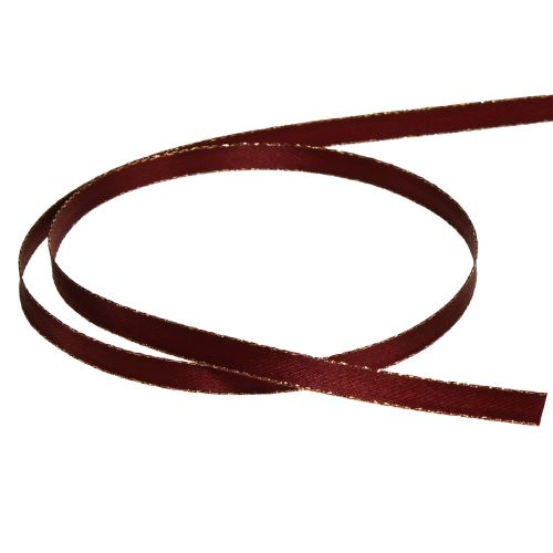 Artikel Dekorationsband mörkrött guld julband B6mm L50m