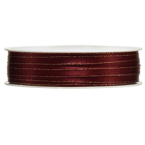 Artikel Dekorationsband mörkrött guld julband B6mm L50m