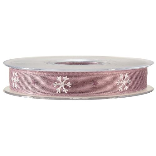 Artikel Dekorationsband snöflingor dekorativt band rosa B15mm L15m
