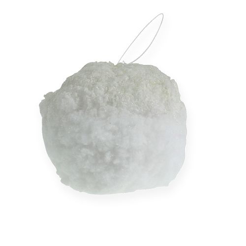 Floristik24 Snöboll med glitter, vit 14cm