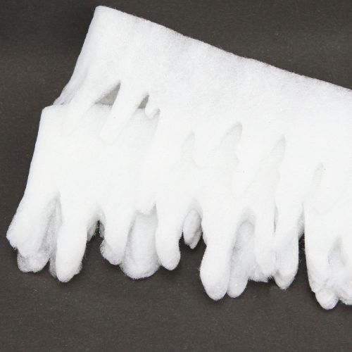 Artikel Snö fleece istappar krans vit eller glitter 9×200cm 6st