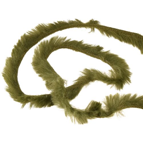 Floristik24 Sladd av fuskpäls grön - fluffig dekorationssnöre 50g 30m