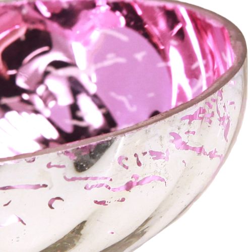 Artikel Flytande skål värmeljushållare glas silver lila Ø7cm 3st