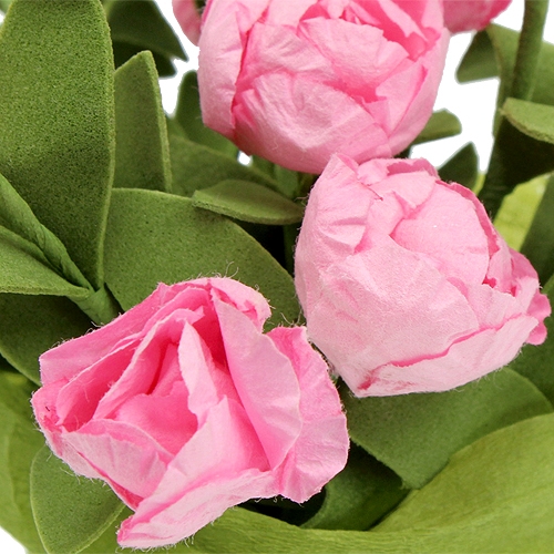 Artikel Bordsdekoration mini rosor i rosa 16cm