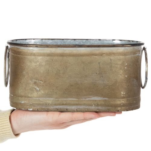 Artikel Set med metallkrukor och baljor, vintage retrostil, L 22,5 cm/27 cm/31 cm