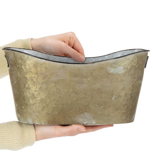 Artikel Set med krukor och baljor, kopparfärgade/vita, L32,5 cm/36,5 cm/41,5 cm