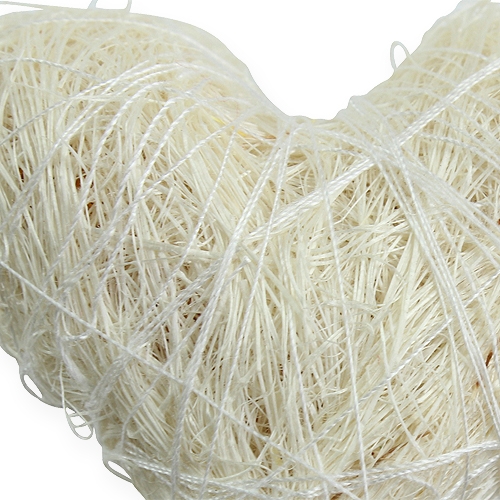 Floristik24 Sisal hjärta på pinnen 6 cm vit 36st