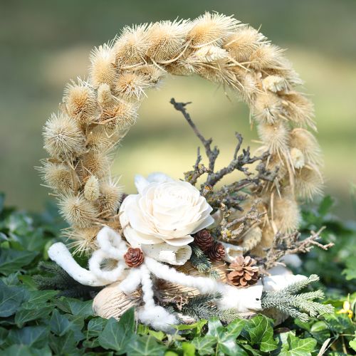 Artikel Sola Flowers Trä Träblommor Dekorationsmix Kräm 6-11cm 12-15 st