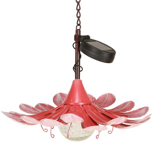 Artikel Solar LED Blomsterträdgårdslampa LED Metall Rosa Ø30cm