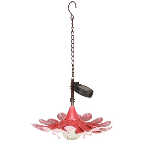 Artikel Solar LED Blomsterträdgårdslampa LED Metall Rosa Ø30cm