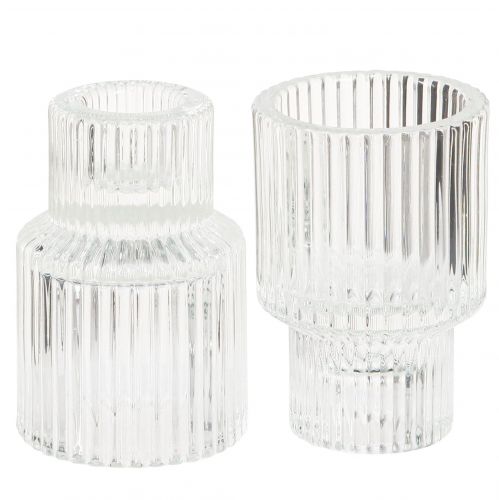 Floristik24 Stickljusstake glas värmeljushållare Ø5cm H8cm 4 st