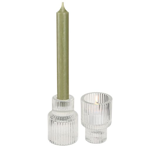 Artikel Stickljusstake glas värmeljushållare Ø5cm H8cm 4 st