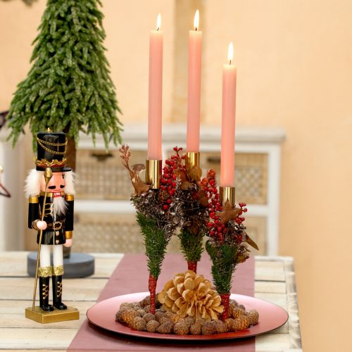 Floristik24 Ljusstake i guldfärgad metall modern 21,5 cm 4 stycken