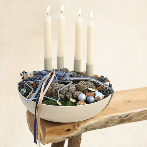 Floristik24 Metallljusstake på pinne, beige, H11cm, 4 stycken