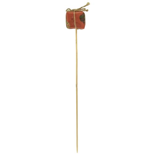Artikel Blomplugg present röd grön beige naturell 3,5cm 12 st
