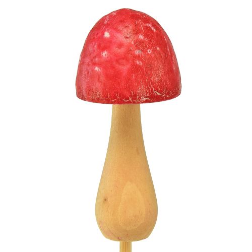 Artikel Blomplugg svamp dekorativ träplugg röd Ø2,5cm 8 st
