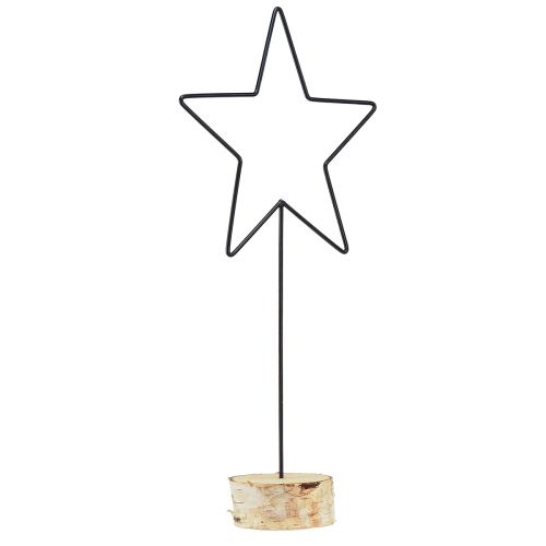Artikel Stora stjärndekorationer på en naturlig träbotten - svart, 60 cm - elegant rumsdekoration 30x10x60cm 2st
