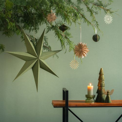 Floristik24 Stjärndekoration Julstjärnapapper jute grön 60x15cm