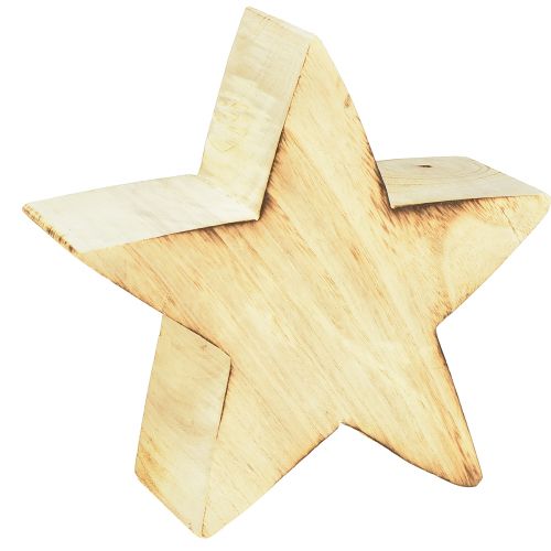 Artikel Rustik dekorativ stjärna av trä - naturligt trälook, 20x7 cm - mångsidig rumsdekoration