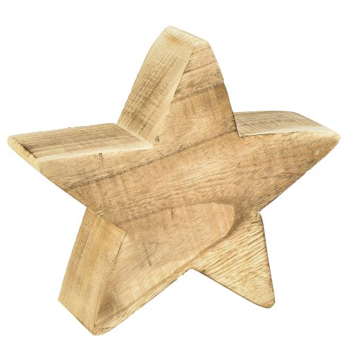 Artikel Rustik dekorativ stjärna av paulownia-trä - naturligt trälook, 25x8 cm - mångsidig rumsdekoration