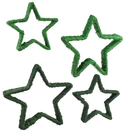 Artikel Stjärna att stå Juldekoration jutegrön 13/18cm 4st
