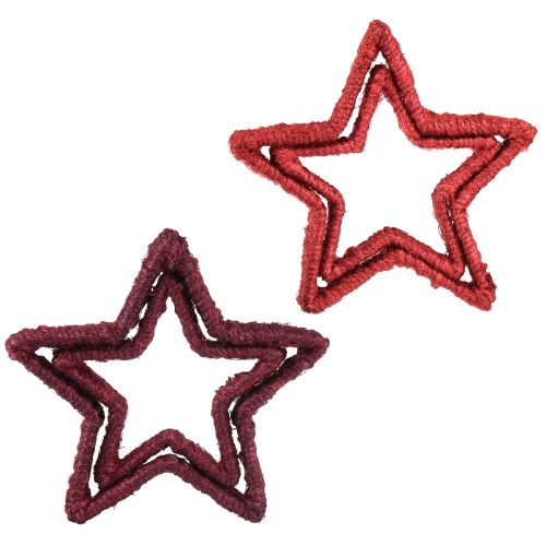 Artikel Stjärna att stå Juldekoration juteröd 13/18cm 4st