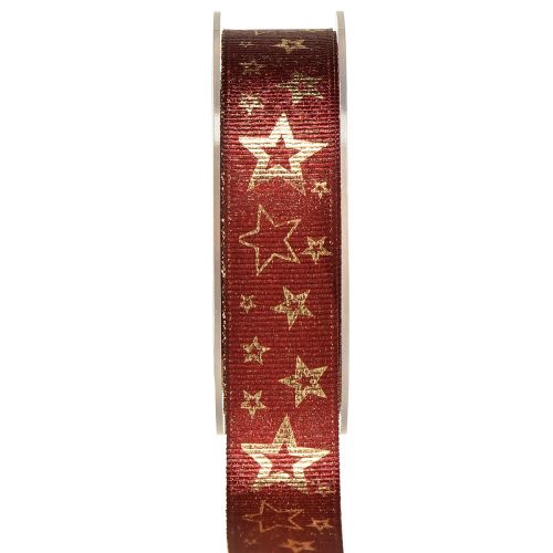 Artikel Stjärnband dekorationsband julröd guld B25mm L15m