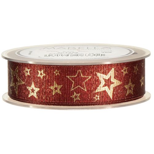 Artikel Stjärnband dekorationsband julröd guld B25mm L15m