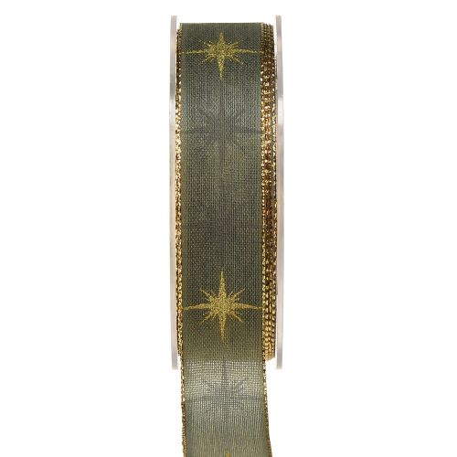 Artikel Stjärnband grått guld stjärnor smyckesband B25mm L20m