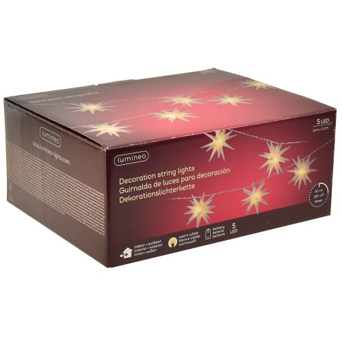 Artikel Stjärnklar ljuskedja vit LED inomhus utomhustimer 225cm